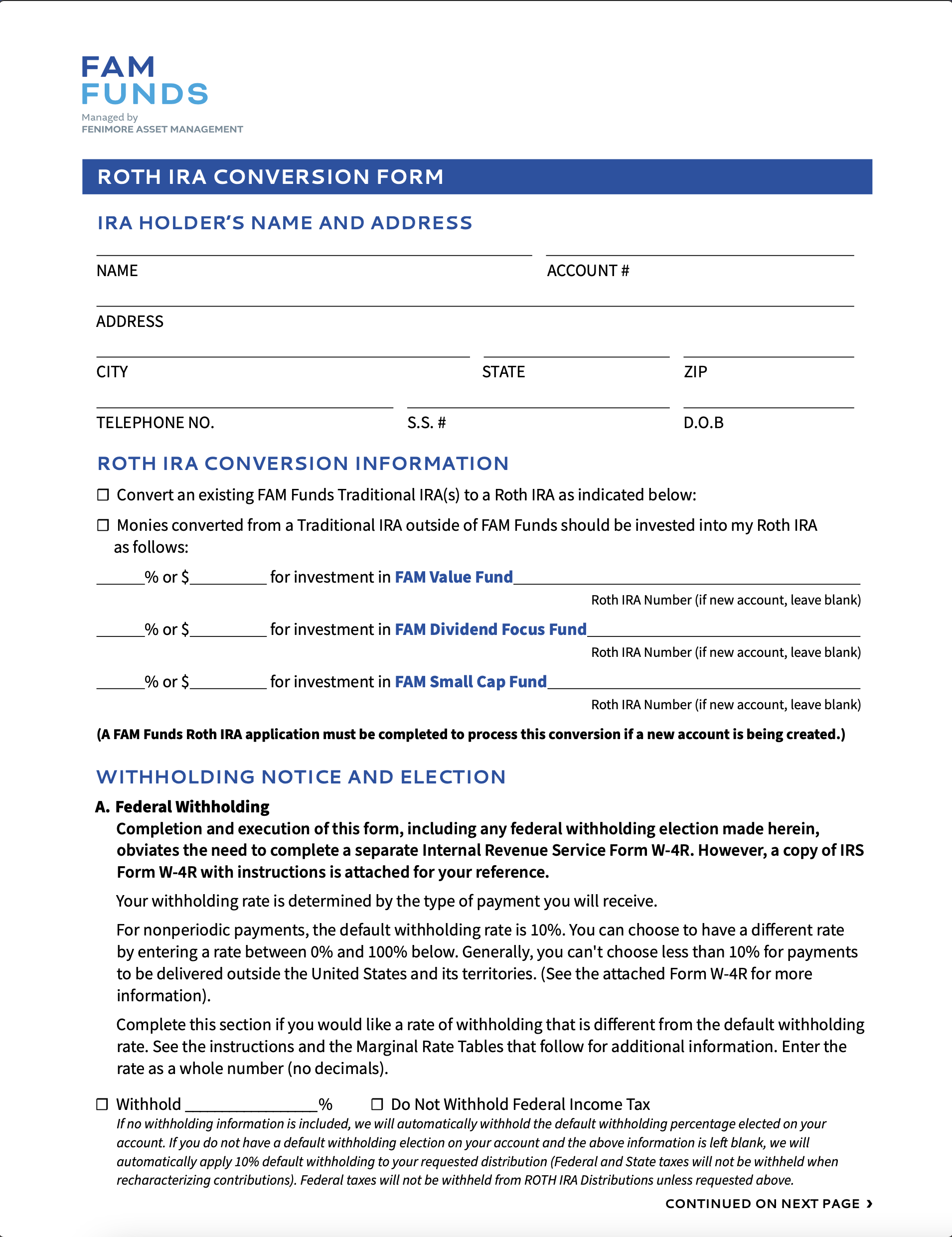 Roth Conversion Form