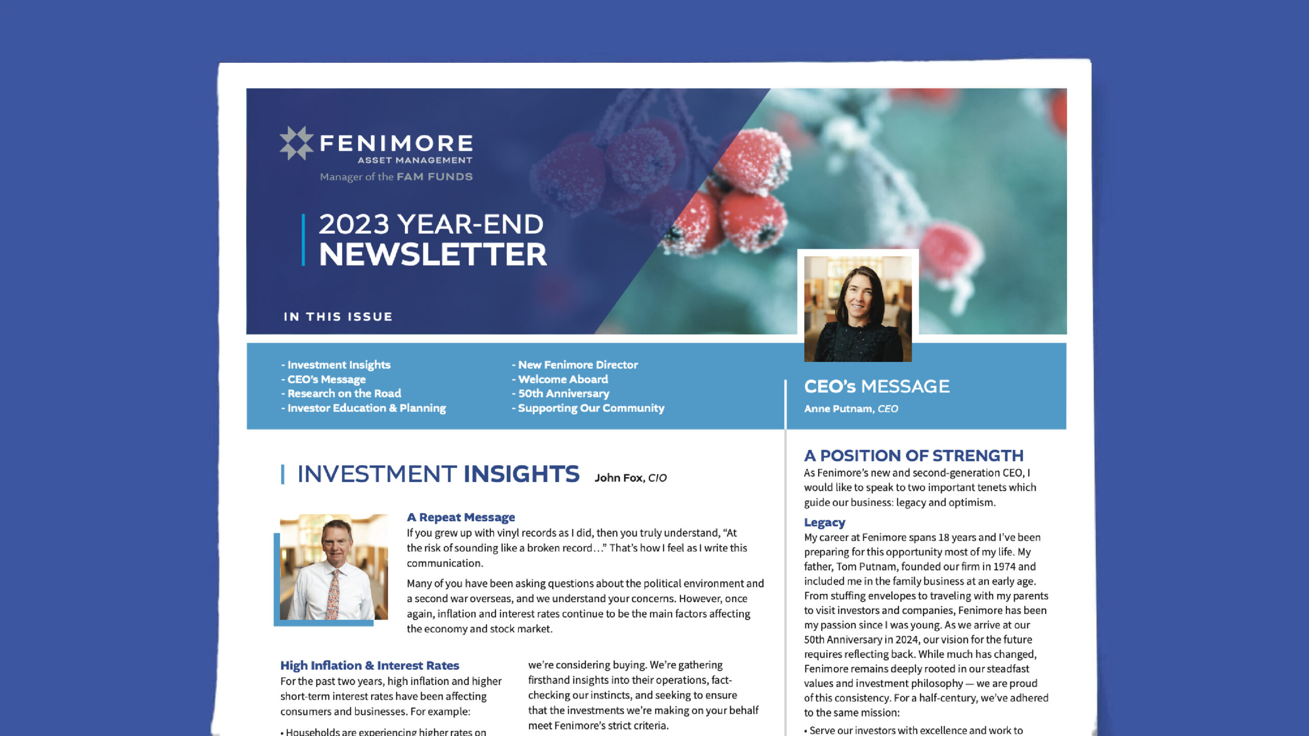 Fenimore’s 2023 Year-End Newsletter
