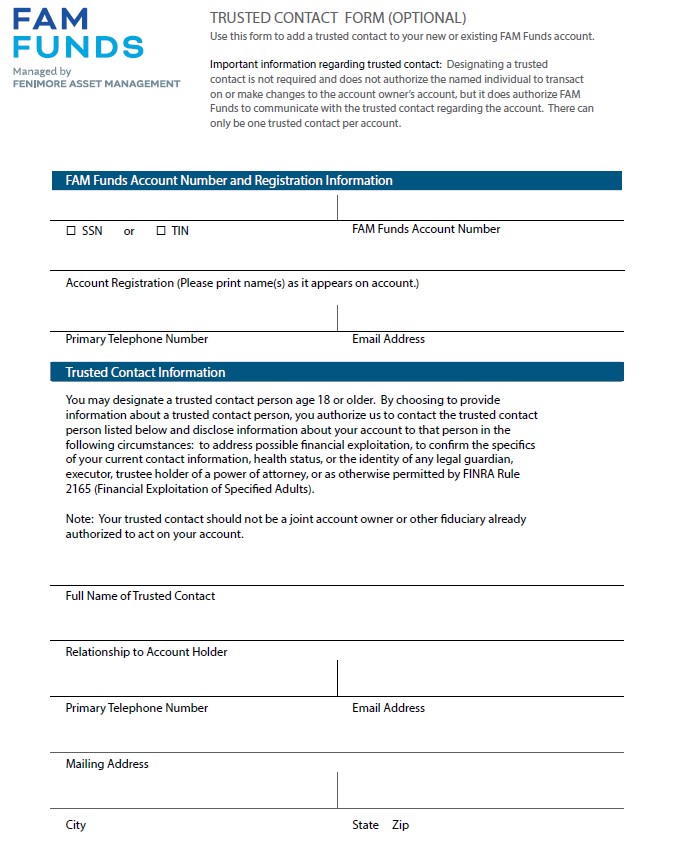 Trusted Contact Person Form