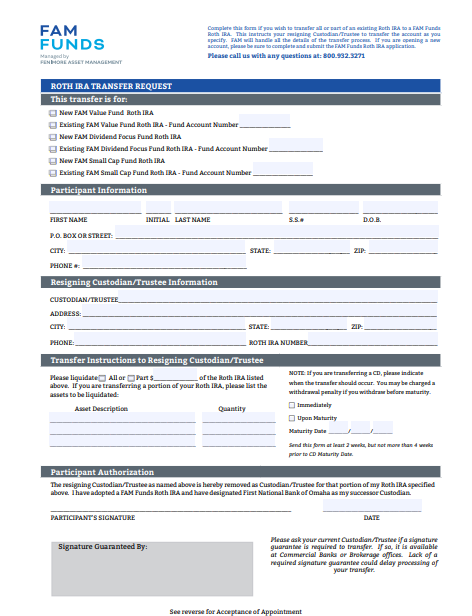 Roth IRA Transfer Request