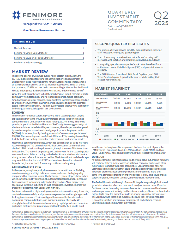 Fenimore Quarterly Investment Commentary Q2 2025