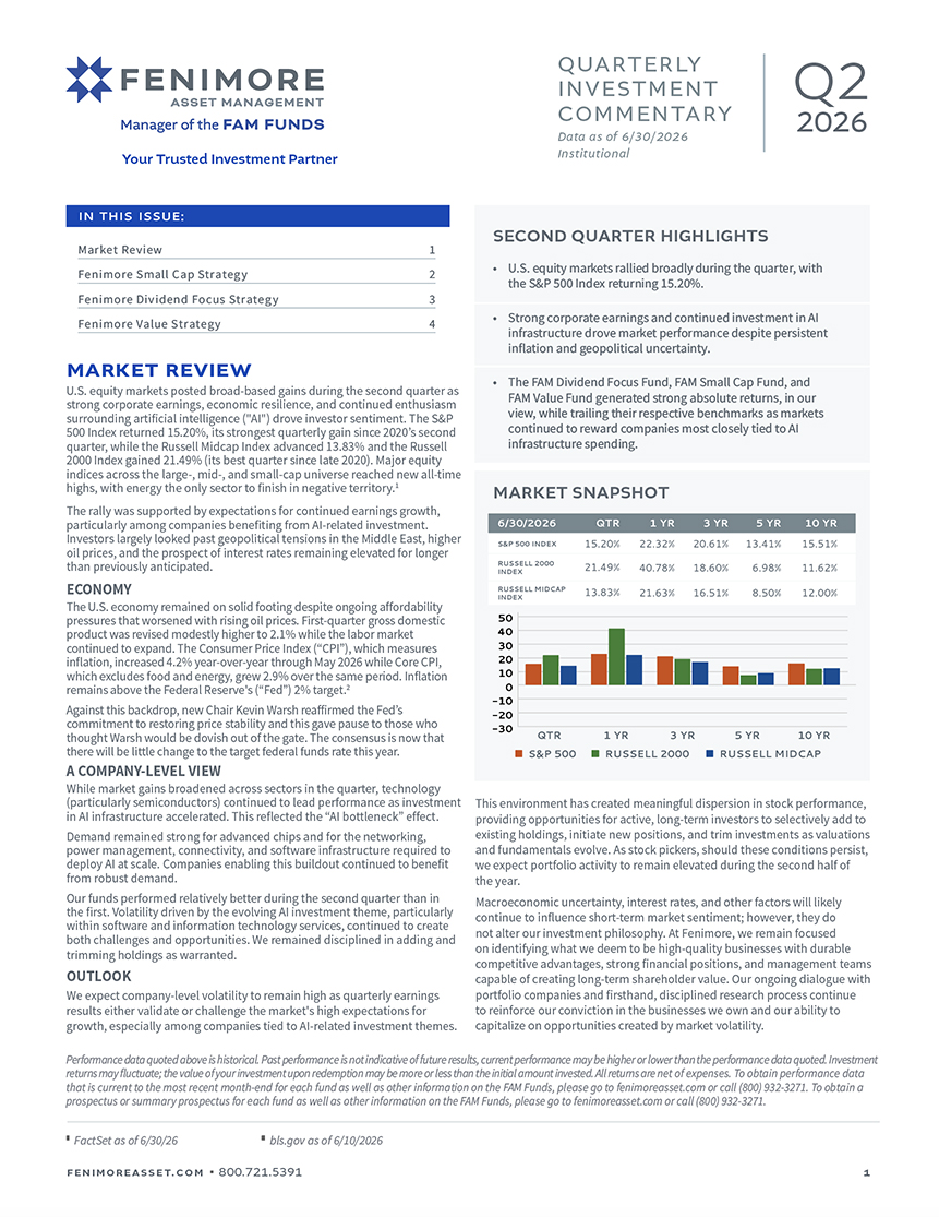 Fenimore Quarterly Investment Commentary Q2 2026